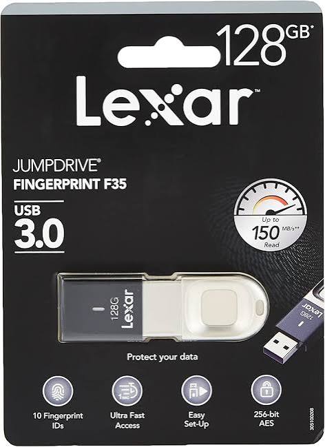 Lexar FingerPrint F35 128GB USB 3.0 Flash Drive